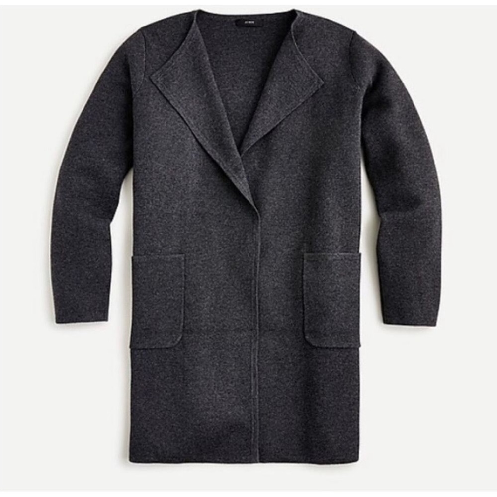 🍁JCREW NEW! Juliette Collarless Cardigan Charcoal Gray Sz XS   J6339
